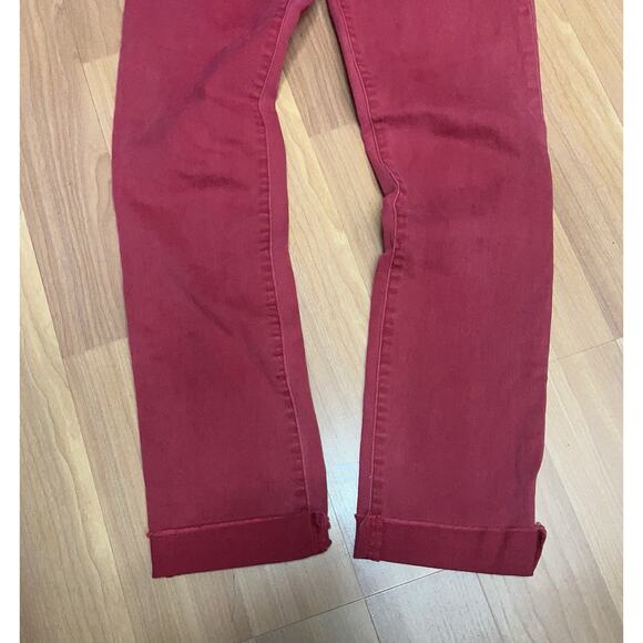 Tory Burch Alexa Cropped Super Skinny Jeans Red Designer Stretch Size 26 - Picture 3 of 13